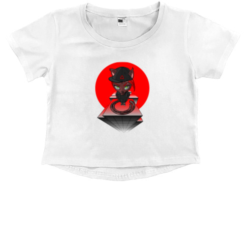 Kids' Premium Cropped T-Shirt - ROOF CAT/КОТ С КРЫШИ - Mfest