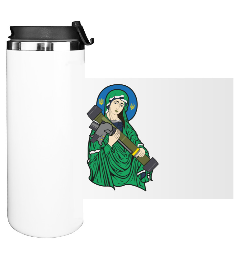 Water Bottle on Tumbler - Saint Javelin Protector of Ukraine - Mfest