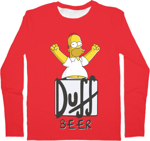 Men's Longsleeve Shirt 3D - Simpsons Duff Beer - Mfest