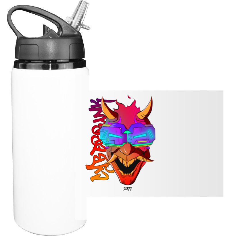 Sport Water Bottle - Маска ОНИ Киберпанк - Mfest