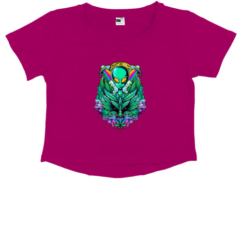 Kids' Premium Cropped T-Shirt - Alien Space - Mfest