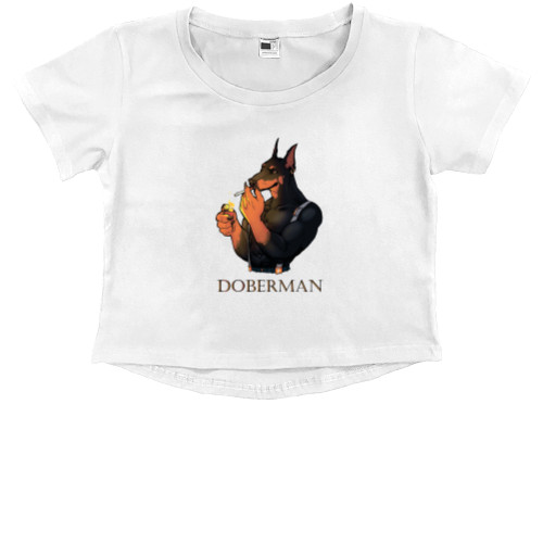 Kids' Premium Cropped T-Shirt - Cool Doberman - Mfest