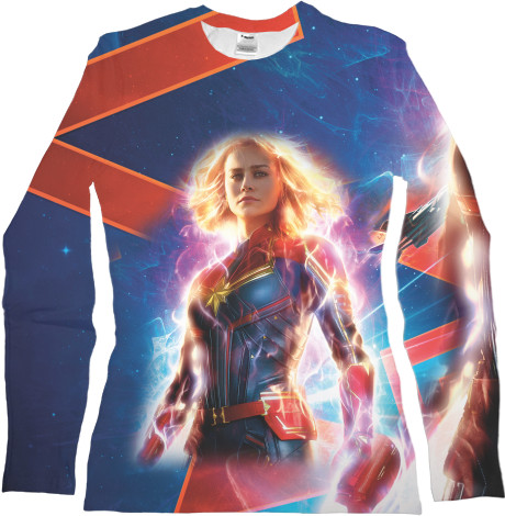 Women's Longsleeve Shirt 3D - Капитан Марвел New - Mfest