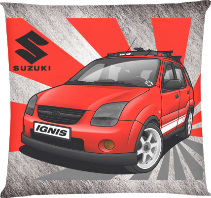 Подушка квадратная - Suzuki - Logo 7 - Mfest