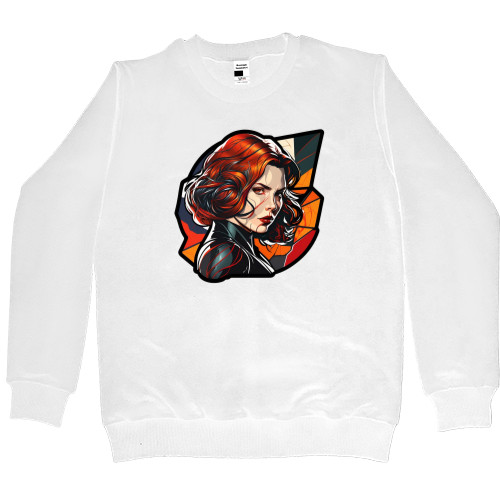 Black Widow / Чёрная вдова - Women's Premium Sweatshirt - Black Widow Mosaic Style - Mfest