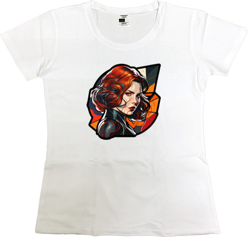 Women's Premium T-Shirt - Black Widow Mosaic Style - Mfest