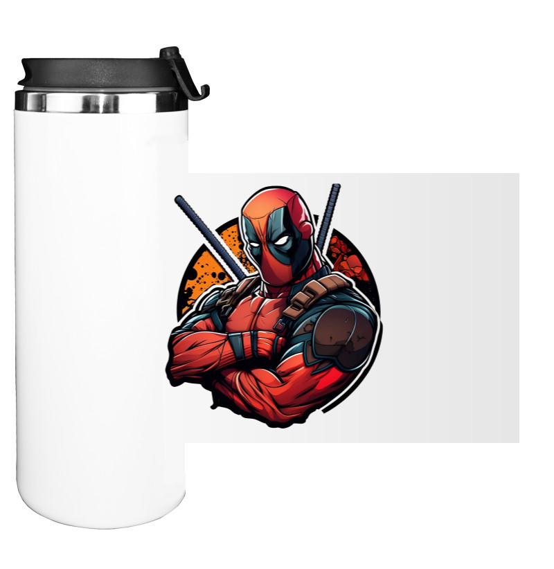 Water Bottle on Tumbler - Classic Deadpool - Mfest