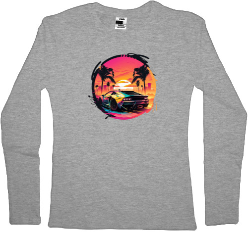 Women's Longsleeve Shirt - Lamborghini Retrowave - Mfest