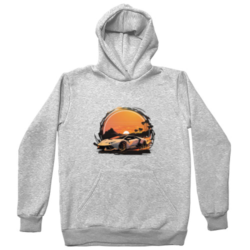 Unisex Hoodie - Lamborghini at sunset - Mfest