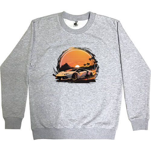 Men’s Premium Sweatshirt - Lamborghini at sunset - Mfest