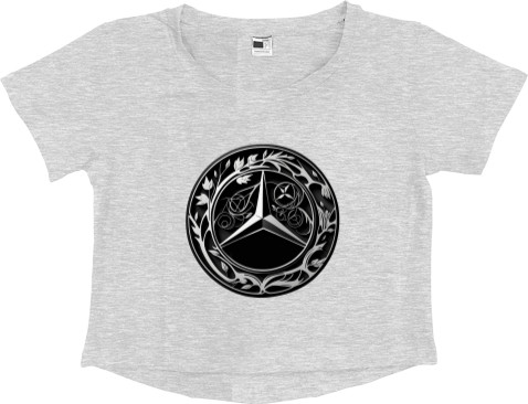 Women's Cropped Premium T-Shirt - Mercedes Benz Logo Art - Mfest