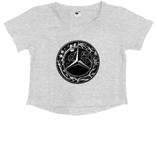 Kids' Premium Cropped T-Shirt - Mercedes Benz Logo Art - Mfest