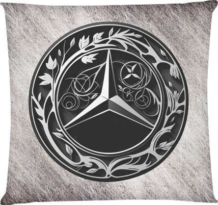 Square Throw Pillow - Mercedes Benz Logo Art - Mfest