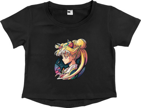 Women's Cropped Premium T-Shirt - Bright Sailor Moon - Mfest