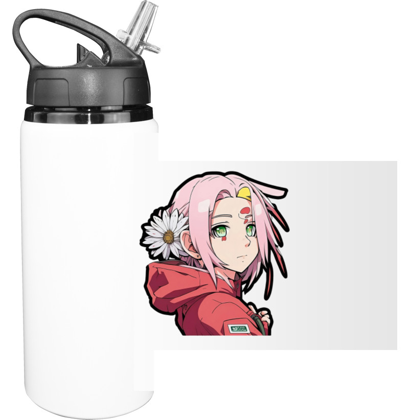 Sport Water Bottle - Cute Sakura Haruno - Mfest