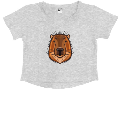 Kids' Premium Cropped T-Shirt - Capybara "Capyface" - Mfest