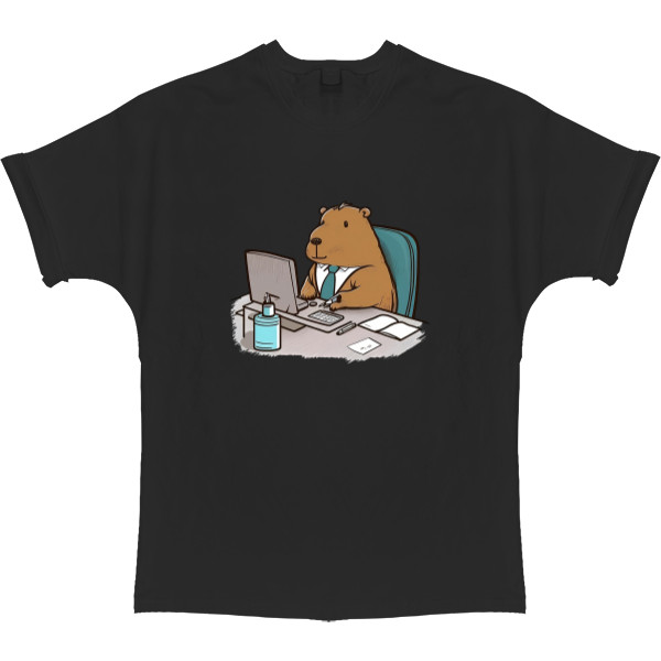 T-shirt Oversize - Capybara in the office - Mfest