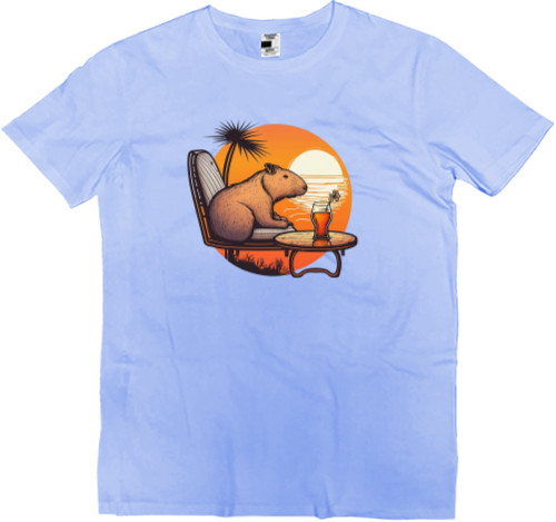 Men’s Premium T-Shirt - Capybara on vacation - Mfest