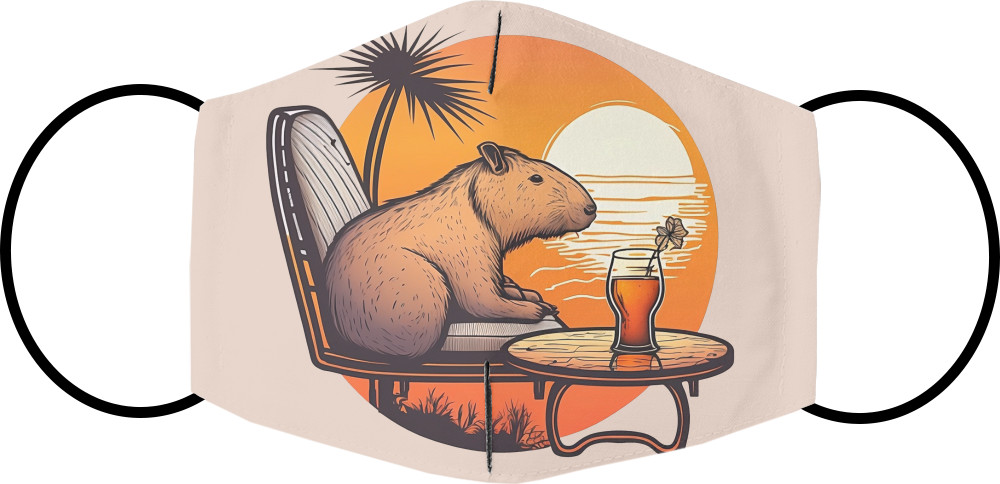 Face Mask - Capybara on vacation - Mfest