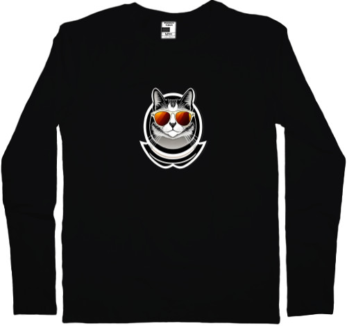 Kids' Longsleeve Shirt - Cool cat in glasses - Mfest