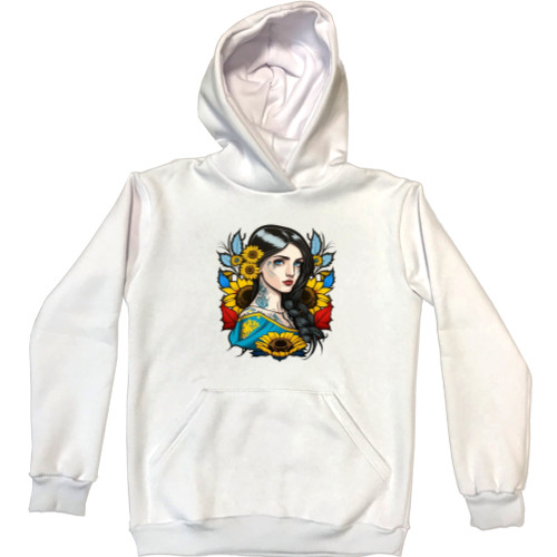 Unisex Hoodie - Charming Ukrainian girl with flowers - Mfest