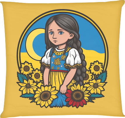 Square Throw Pillow - Cute Ukrainian girl - Mfest