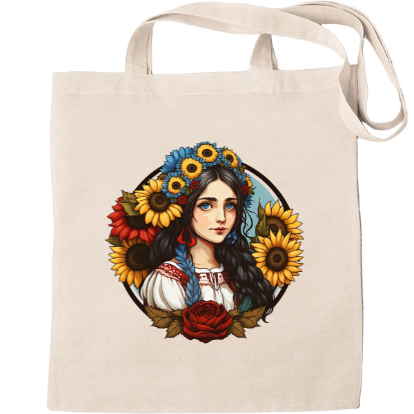 Tote Bag - Ukrainian girl with sunflowers - Mfest