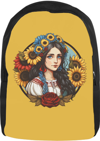 Backpack 3D - Ukrainian girl with sunflowers - Mfest