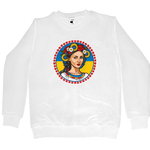 Women's Premium Sweatshirt - Ukrainian girl in a wreath - Mfest