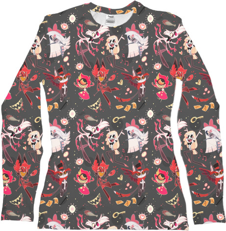 Women's Longsleeve Shirt 3D - Hazbin hotel pattern - Mfest