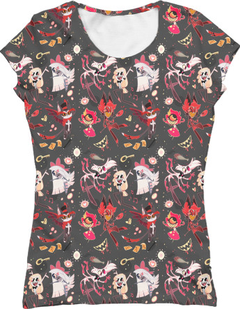 Women's T-Shirt 3D - Hazbin hotel pattern - Mfest