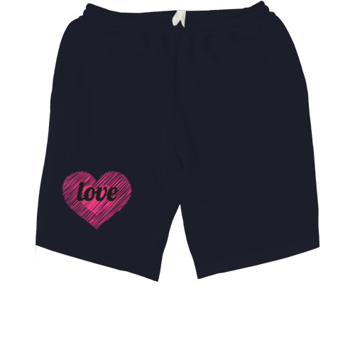 Men's Shorts - Love pink Heart - Mfest