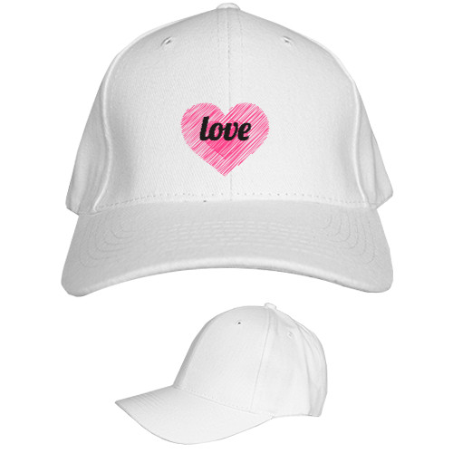 Kids' Baseball Cap 6-panel - Love pink Heart - Mfest