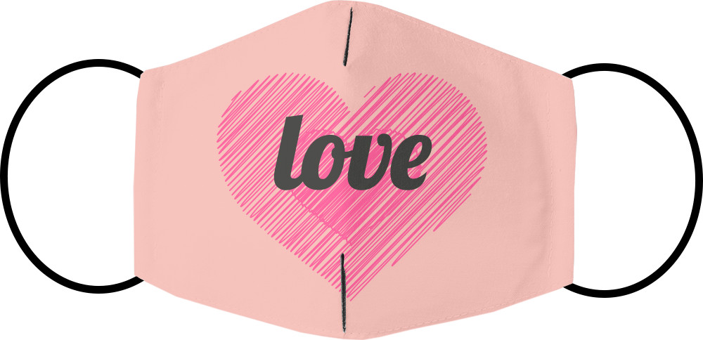 Face Mask - Love pink Heart - Mfest