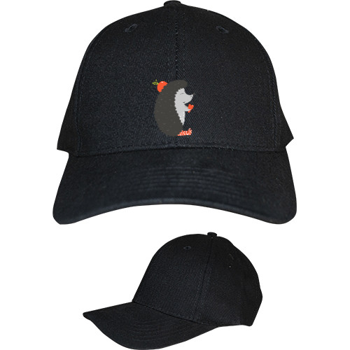 Kids' Baseball Cap 6-panel - Ежик, влюбленный с сердечком и яблоком - Mfest