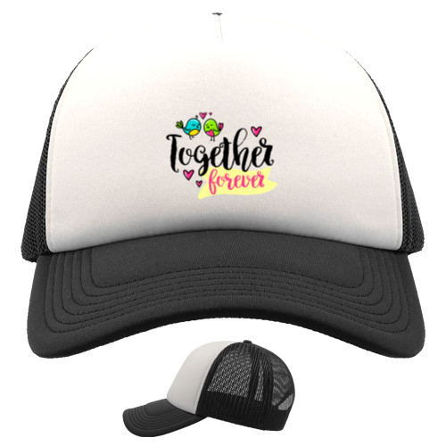 Kids' Trucker Cap - Together forever birds - Mfest