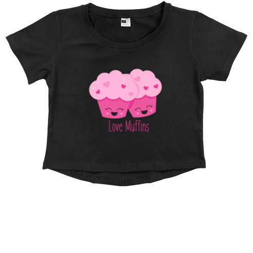 Kids' Premium Cropped T-Shirt - Love Muffins - Mfest