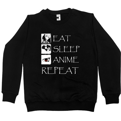 Свитшот Премиум Женский - Eat Sleep Anime repeat - Mfest