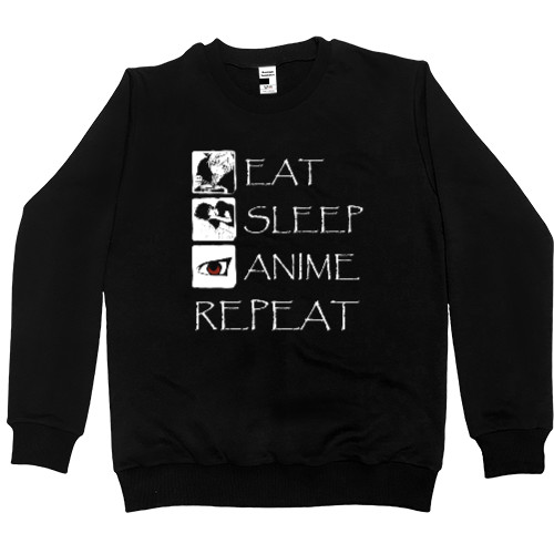 Свитшот Премиум Мужской - Eat Sleep Anime repeat - Mfest