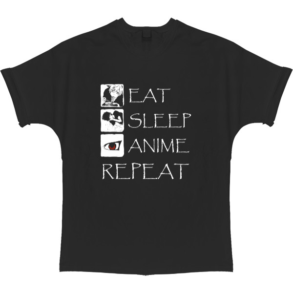 T-shirt Oversize - Eat Sleep Anime repeat - Mfest