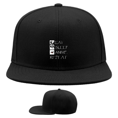 Snapback Baseball Cap - Eat Sleep Anime repeat - Mfest