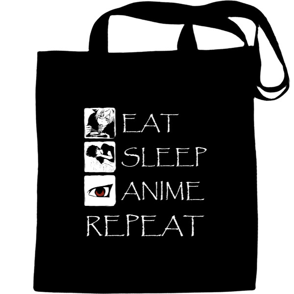 Еко-Сумка для шопінгу - Eat Sleep Anime repeat - Mfest