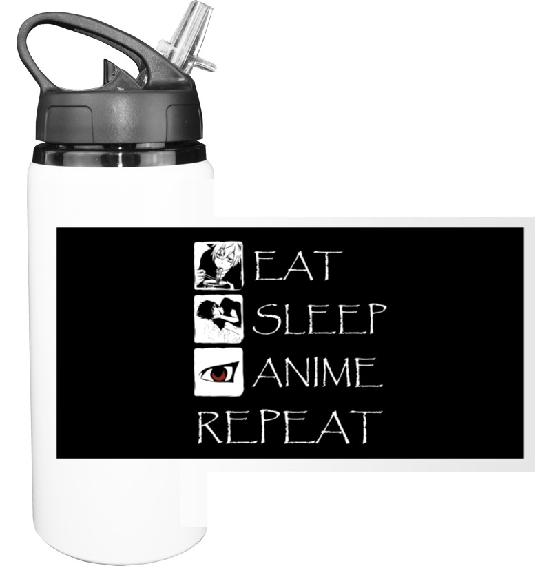 Пляшка для води - Eat Sleep Anime repeat - Mfest