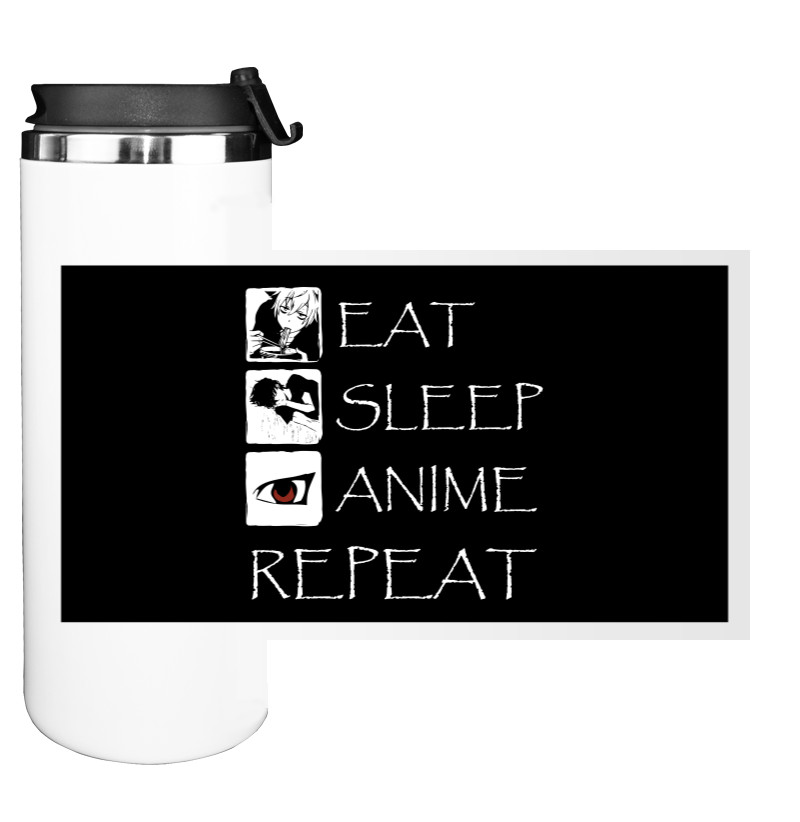 Water Bottle on Tumbler - Eat Sleep Anime repeat - Mfest