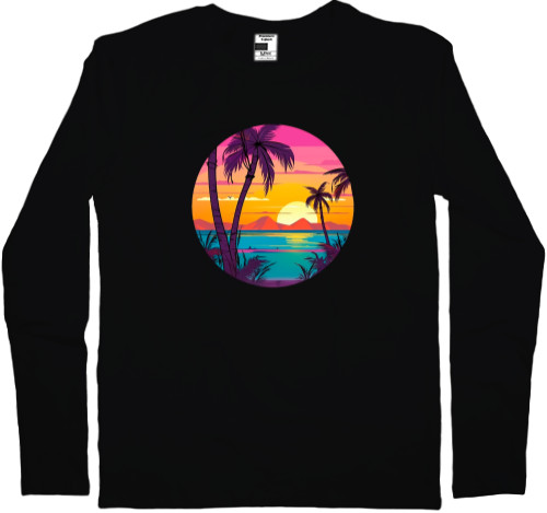 Men's Longsleeve Shirt - Palm Beach  Bright Sunrise - Mfest