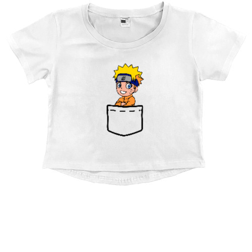 Kids' Premium Cropped T-Shirt - Наруто в кармане - Mfest