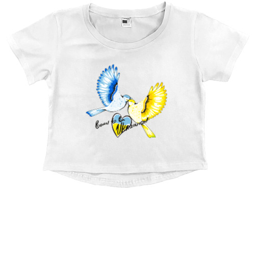 Kids' Premium Cropped T-Shirt - Пташки Україна - Mfest