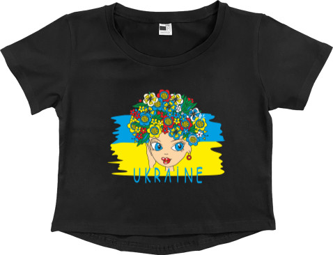 Women's Cropped Premium T-Shirt - Українка - Mfest