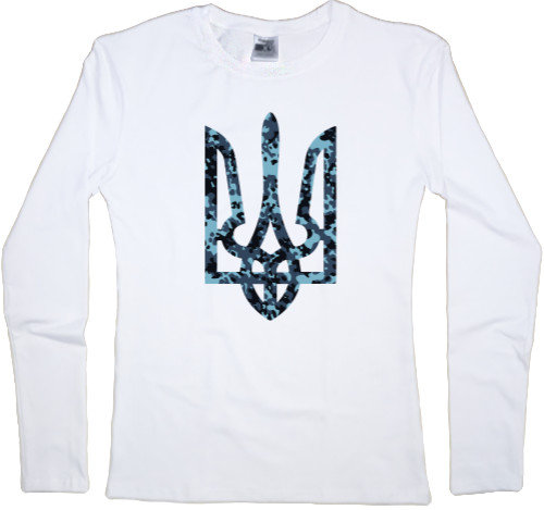 Women's Longsleeve Shirt - Тризуб камуфляж - Mfest