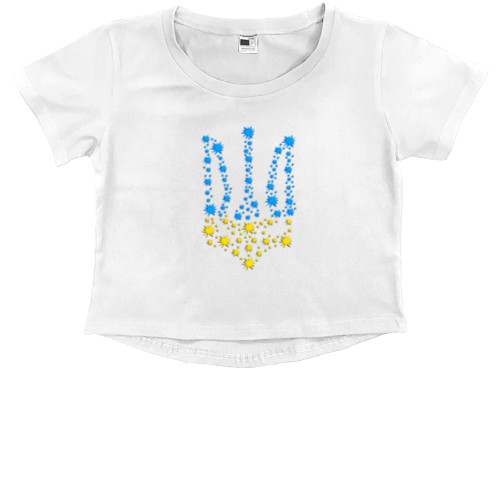 Kids' Premium Cropped T-Shirt - Зірковий Тризуб - Mfest